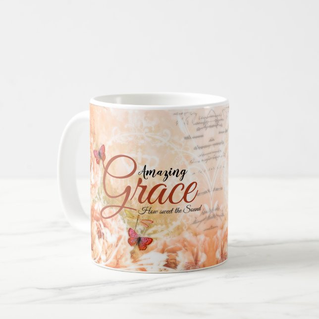 Mug Amazing Grace pêche douce floral   (Devant gauche)