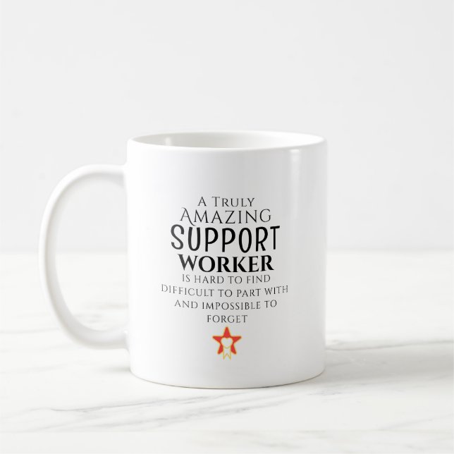 Mug Amazing Support Worker Hard To Find Personalized  (Gauche)