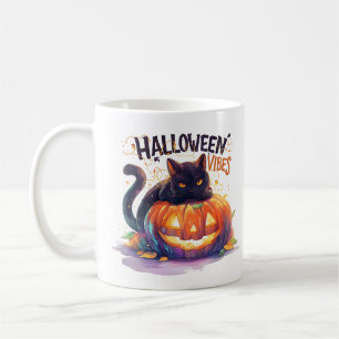 Mug Ambiance Halloween – Chat Citrouille Lumineux
