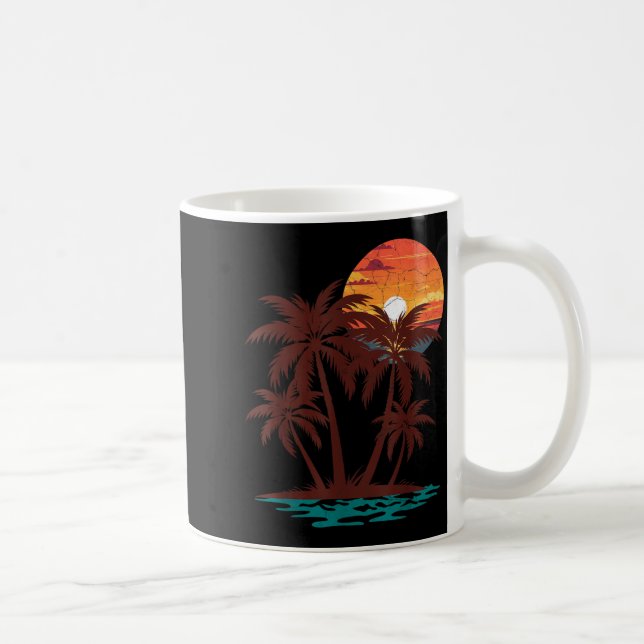 Mug Ambiance Rétro 70s 80s Plage Coucher de Soleil Pal (Droite)