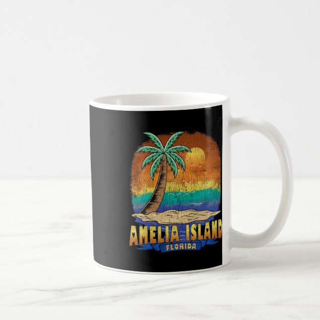 Mug Amelia Island Floride Souvenir Vintage dénudé (Droite)