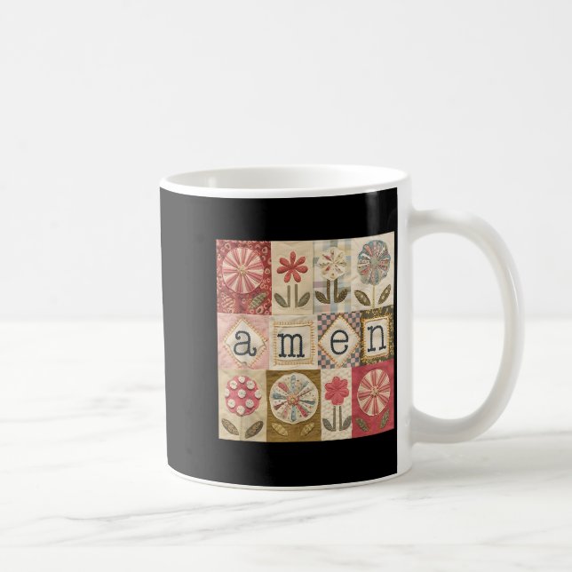Mug Amen Patchwork Fleur Joyeuses Pâques Jésus Chrétie (Droite)