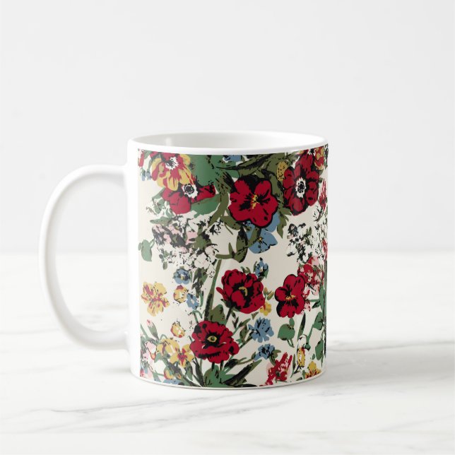 Mug Aménagement Abstrait de fleurs massives, partout (Gauche)