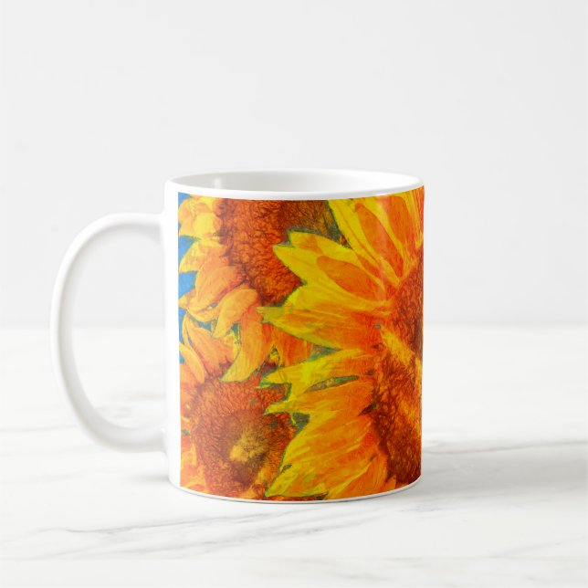 Mug Aménagement tournesol. Imitation style Van Gogh.  (Gauche)