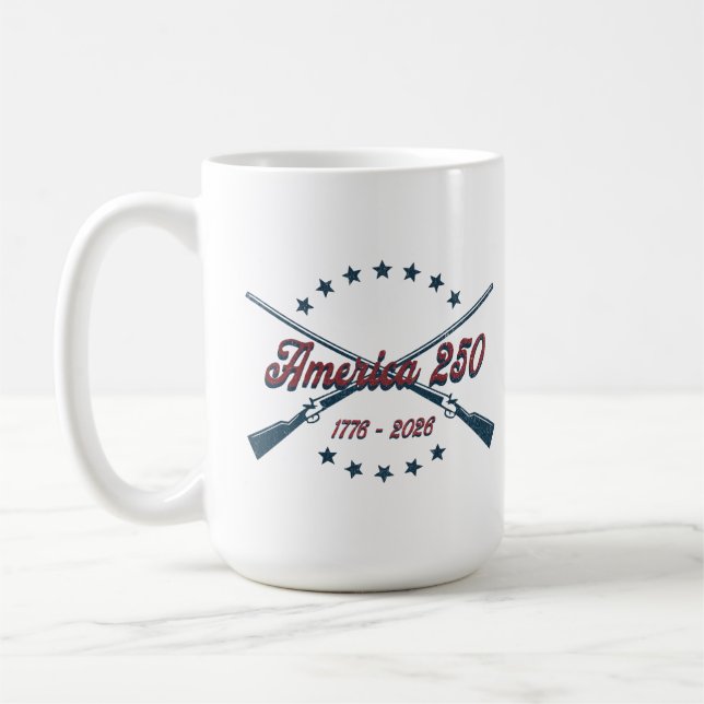 Mug America 250 Crossed Rifles Patriotic 1776-2026 (Gauche)