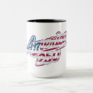 Mug America 250 Flag Script Semiquincentennial Design