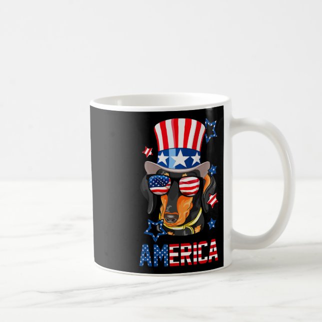 Mug America Dog Doxie 4 juillet Tee (Droite)