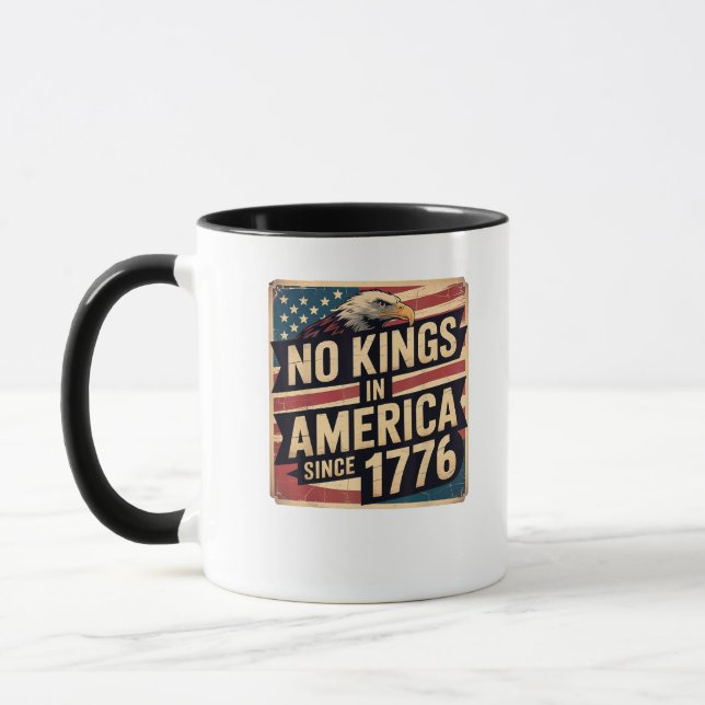 Mug America Flag  Decor No Kings In America Since 1776 (Gauche)
