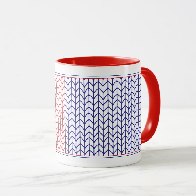 MUG AMÉRICAIN TRICOTÉ Combo Rouge (Devant droit)