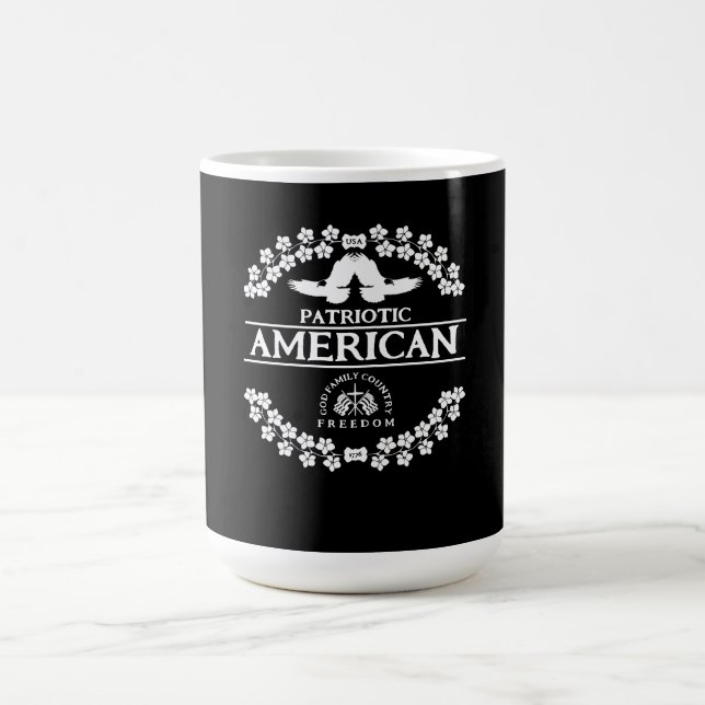 MUG AMÉRICAIN | USA 1776 | DIEU FAMILLE PAYS LIBERTÉ (Centre)