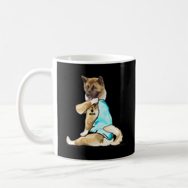 Mug American-Akita Chien I Love Maman Tattoo American- (Gauche)
