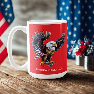 Mug American Bald Eagle Patriotic USA Drapeau 4 juille