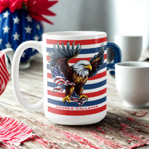 Mug American Bald Eagle Patriotic USA Drapeau 4 juille