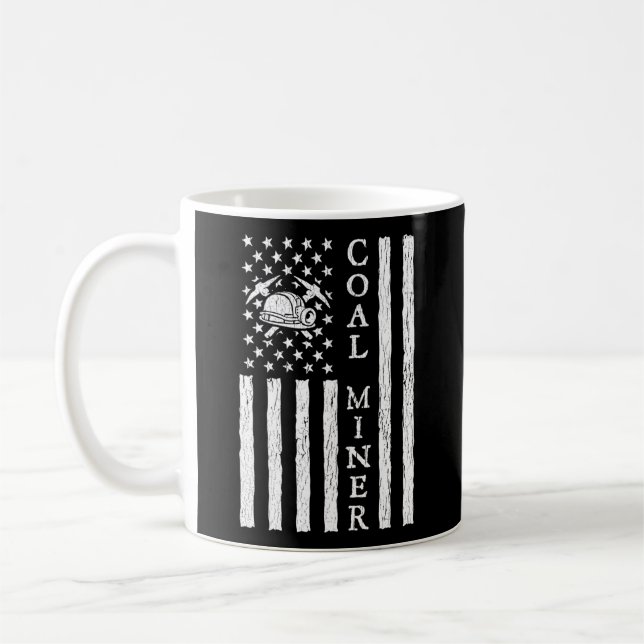 Mug American Coal Miner Usa Drapeau Mineur pour (Gauche)