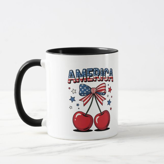 Mug American Coquette Bow Cherche esthétique USA Drape (Gauche)