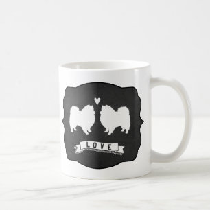 Mug American Eskimo Chien Silhouettes Eskies Love