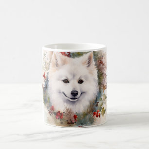 Mug American Eskimo Christmas Wreath Festive Pup
