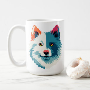 Mug American Eskimo Dog Face Happy Puppy Art