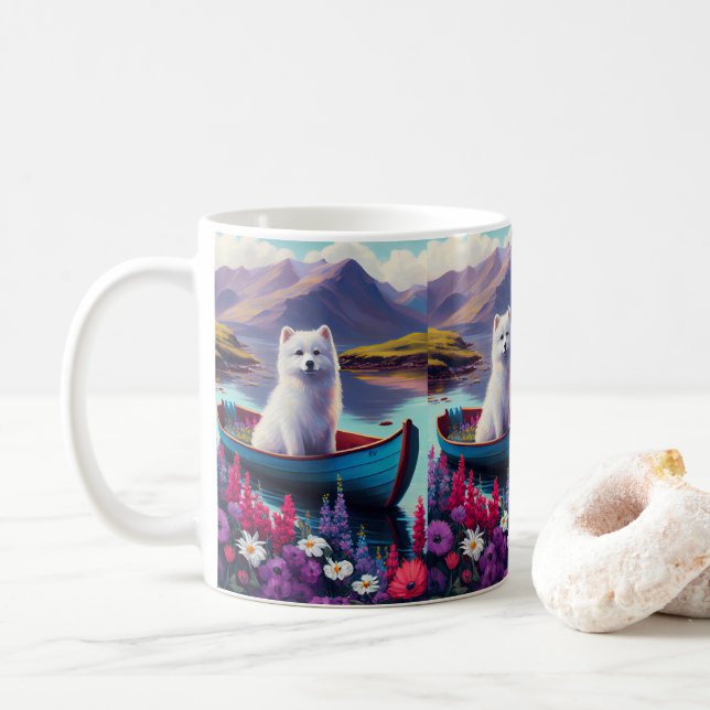 Mug American Eskimo Dog on Paddle : Une aventure Pitto (Avec donut)
