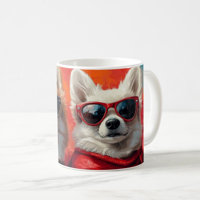 Mug American Eskimo Heart Roses Saint-Valentin (Devant droit)