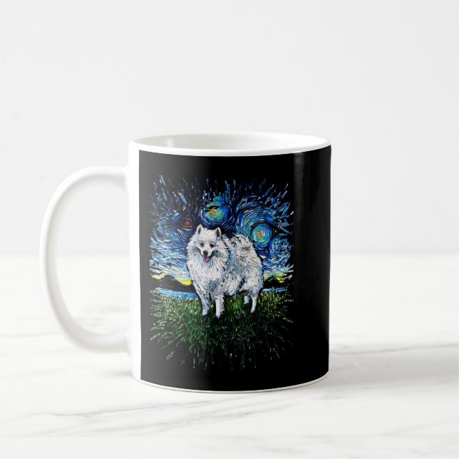 Mug American Eskimo Japonais Spitz Starry Night Dog Ar (Gauche)