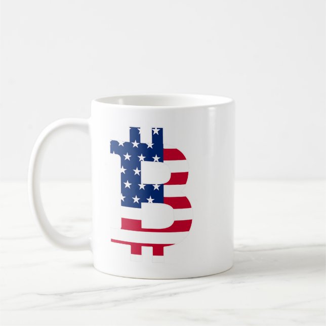Mug American Flag Bitcoin BTC Crypto Mens Saying (Gauche)