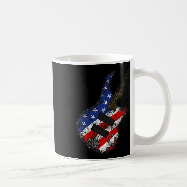 Mug American Flag By Guitare Usa Independence Day 4e (Droite)