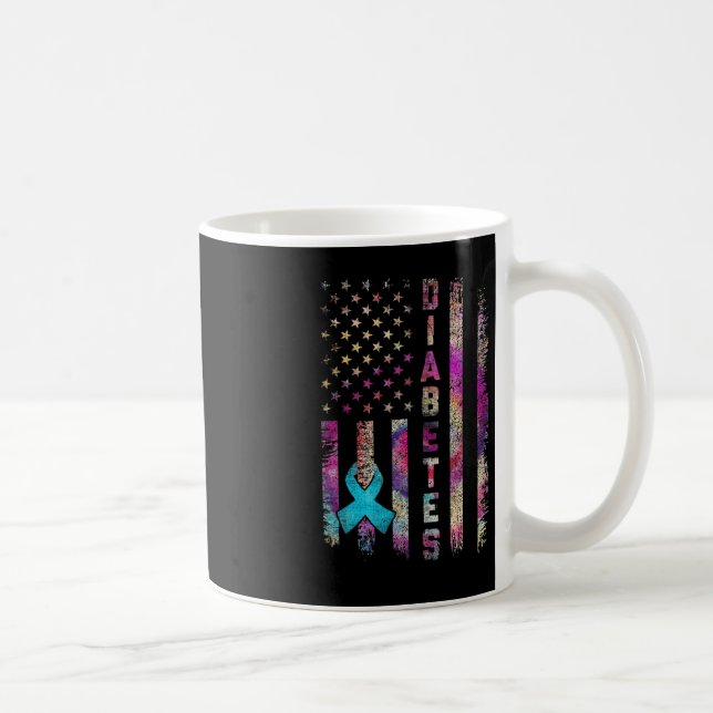 Mug American Flag Diabetes Sensibilisation Support Tie (Droite)