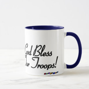 Mug American Flag - Dieu bénisse nos troupes! -usagé