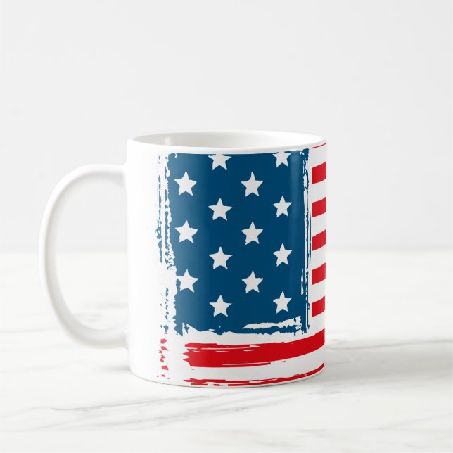 Mug American Flag Grunge Vintage Tshirt (Gauche)