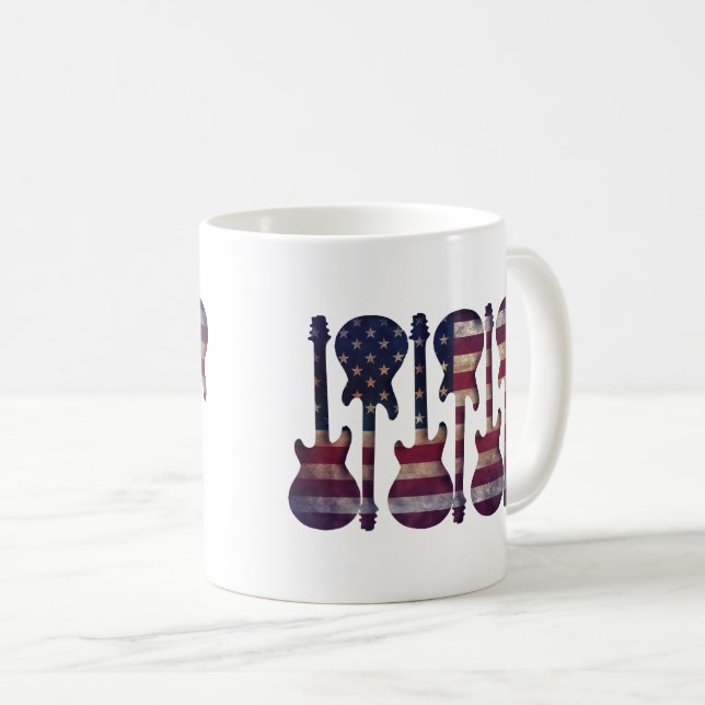 Mug American Flag Guitar Art (Devant droit)