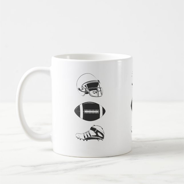 Mug American Football Gear Silhouette | Helmet Ball  (Gauche)