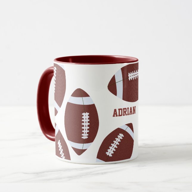 Mug American Football Gridiron Ball Personnalisé (Devant gauche)