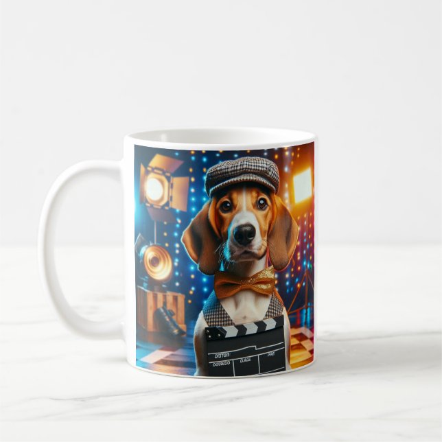 Mug American Foxhound habillé en Actor Blue Brown (Gauche)
