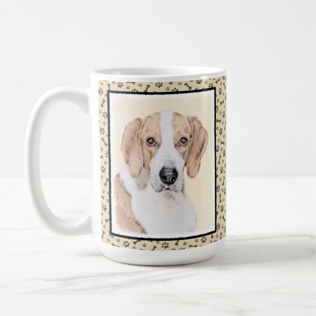 Mug American Foxhound Painting - Joli art original chi (Gauche)