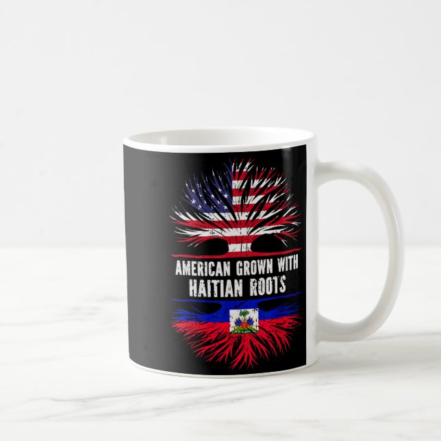 Mug American Grown With Haitian Roots Usa Flag Haiti  (Droite)