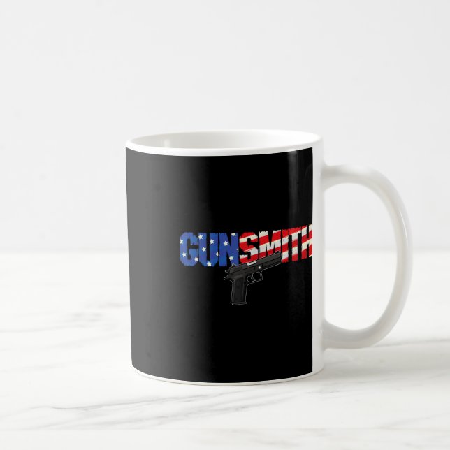 Mug American Gunsmith Patriot Usa Flag Retro Style Gun (Droite)