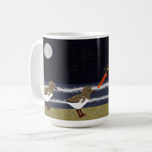 Mug American Oystercatcher avec poussins la nuit
