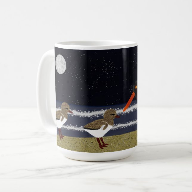 Mug American Oystercatcher avec poussins la nuit (Devant gauche)