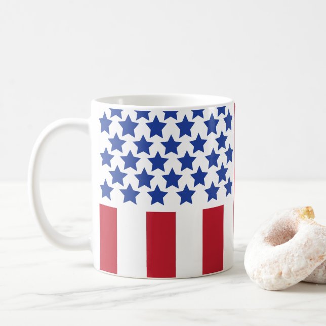 Mug American Peace Flag American State National Coffee (Avec donut)