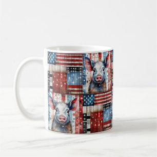 Mug American Pig Farm art populaire