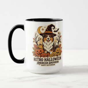 Mug American Shepherd Halloween Retro Dog Lover Coffee