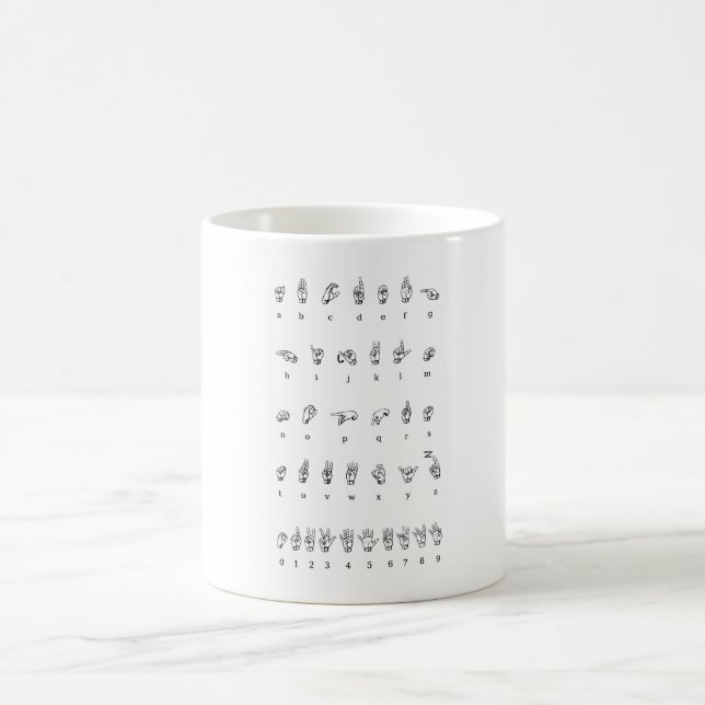 MUG American Sign Language Alphabet Numéros (Centre)