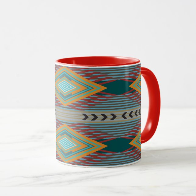 Mug American Southwest Patterned Art And Earthy Colors (Devant droit)