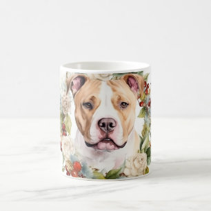 Mug American Staffordshire Fête de la couronne de Noël