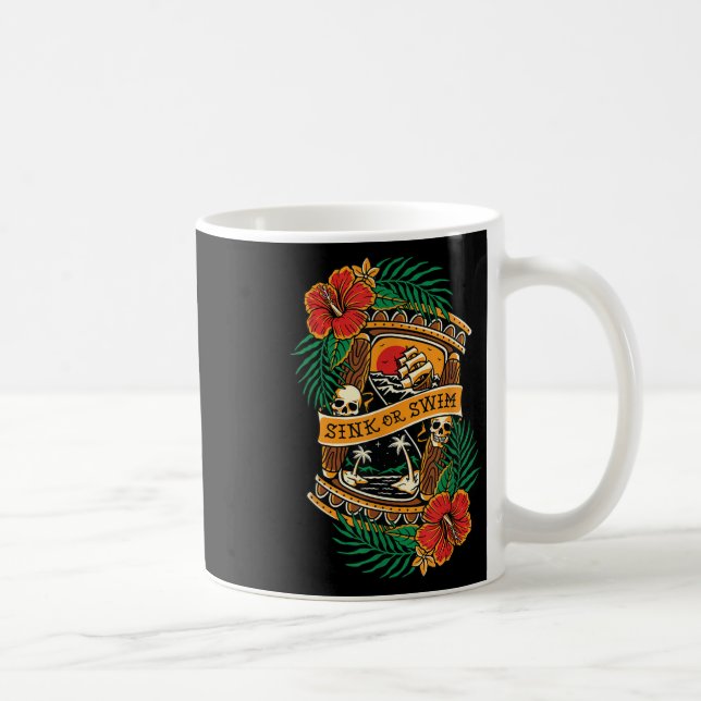 Mug American traditionnel Tattoo Old School crâne Flas (Droite)