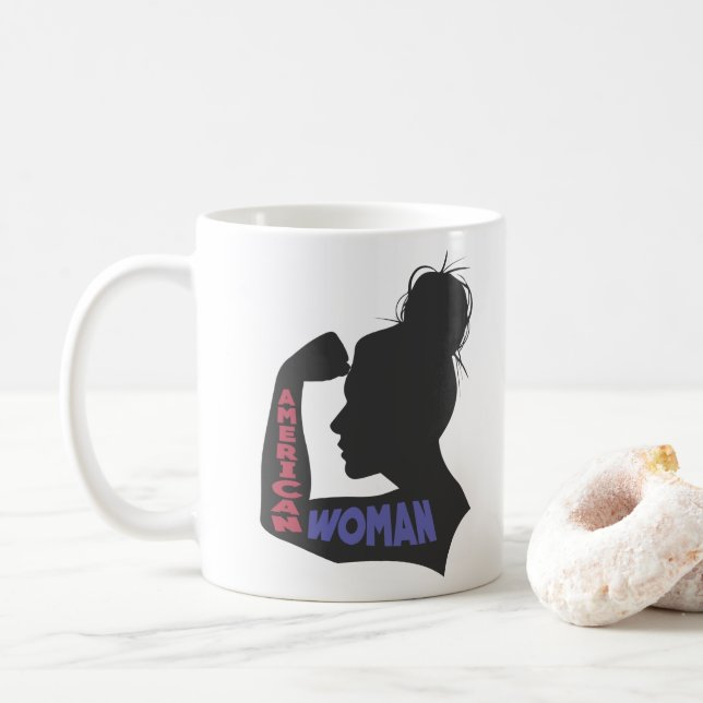 Mug American Woman gris foncé (Avec donut)