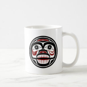 Mug Amérindien Noir Haida Art Otter Saumon