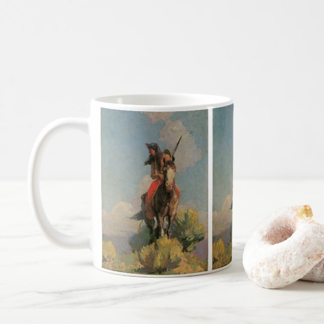 Mug Amérindiens de collection, Crow Outlier par Dunton (Avec donut)
