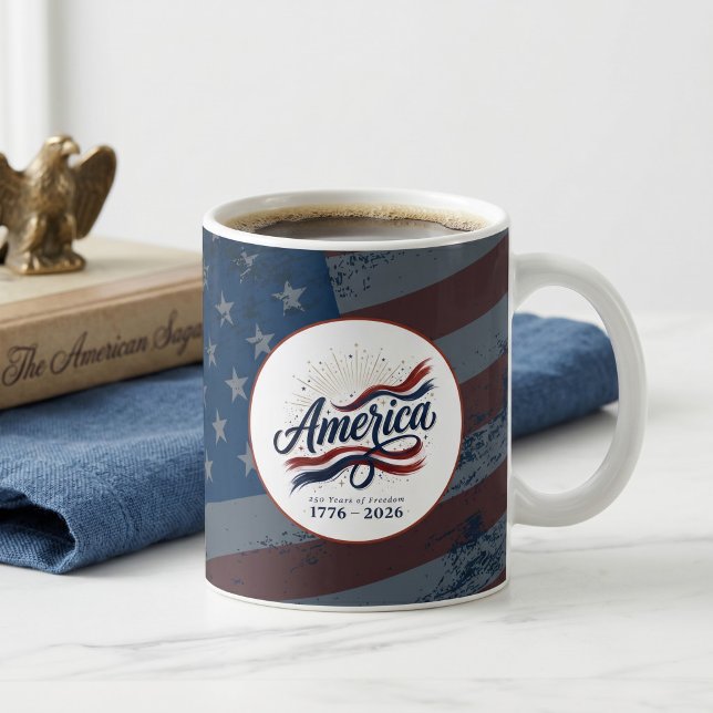 Mug Amérique 250 Ans 4 juillet Fête de l'Indépendance (Créateur téléchargé)